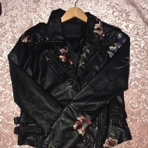 NWOT BLANK NYC EMBROIDERED LEATHER JACKET